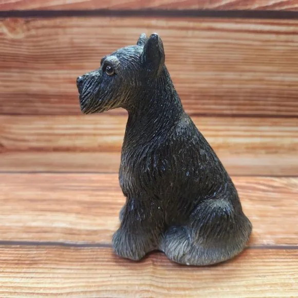 Black/Gray Schnauzer Dog Figurine 4 inch Adopt-A-Pet by Art Collectibles - Picture 3 of 11